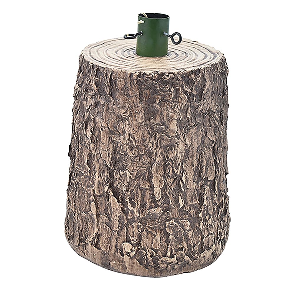 BAKAJI Base Supporto Albero di Natale in Resina, Tronco Realistico Natalizio, Riproduzione Fedele alla Realtà Solida Resistente, Addobbo Festivo Attacco Universale 40mm e Ganci per Adattamento (36 cm)