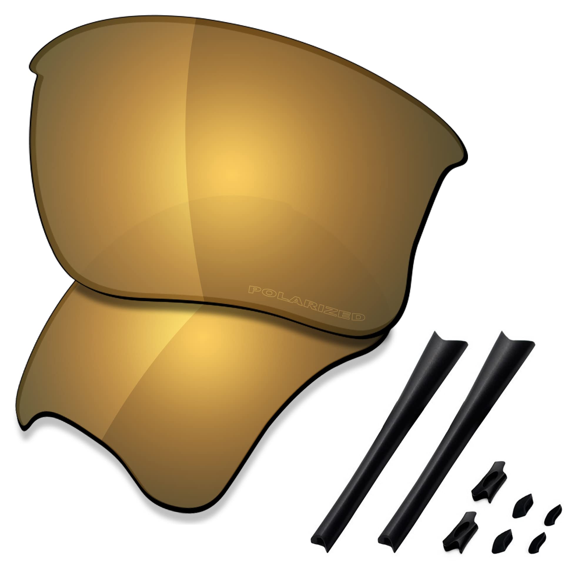 SAUCER Premium Replacement Lenses & Rubber Kits for Oakley Flak Jacket XLJ | Flak Jacket XLJ Low Bridge Fit Sunglasses High Definition - Bronze Gold Polarized