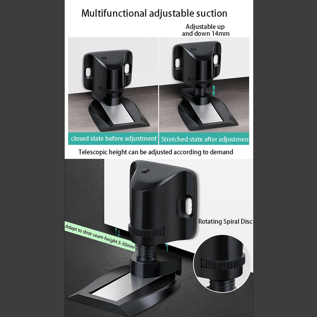 Tope De Puerta Tope de Puerta magnético Ajustable for Montaje en Suelo. Instalación con Cinta Adhesiva o perforación. Topes de Puerta metálicos.
