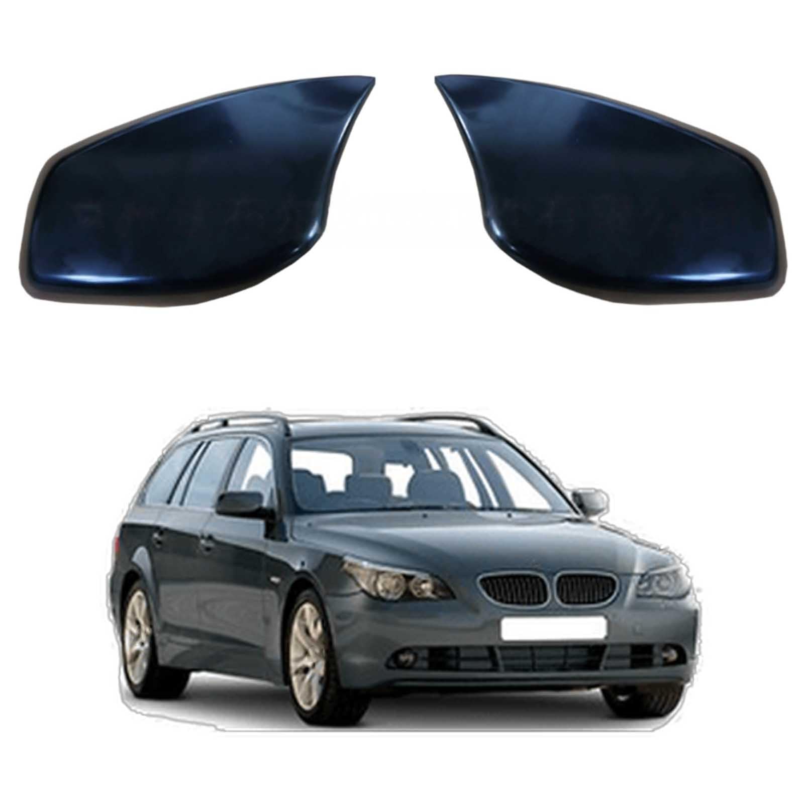 PAPEP Door Mirror Cover Caps for BMW E60 2003-2007 Glossy black, Left Right Side Wing Rearview Mirror Cover Lid 2 Pieces Exterior Styling Accessory