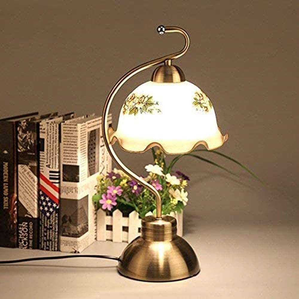 XANAYXWJ Lampy stołowe, biurkowa, Minimalistyczna lampka nocna z szklanym kloszem do sypialni, salonu, sypialni Retro stołowa Ciepła jak zawsze