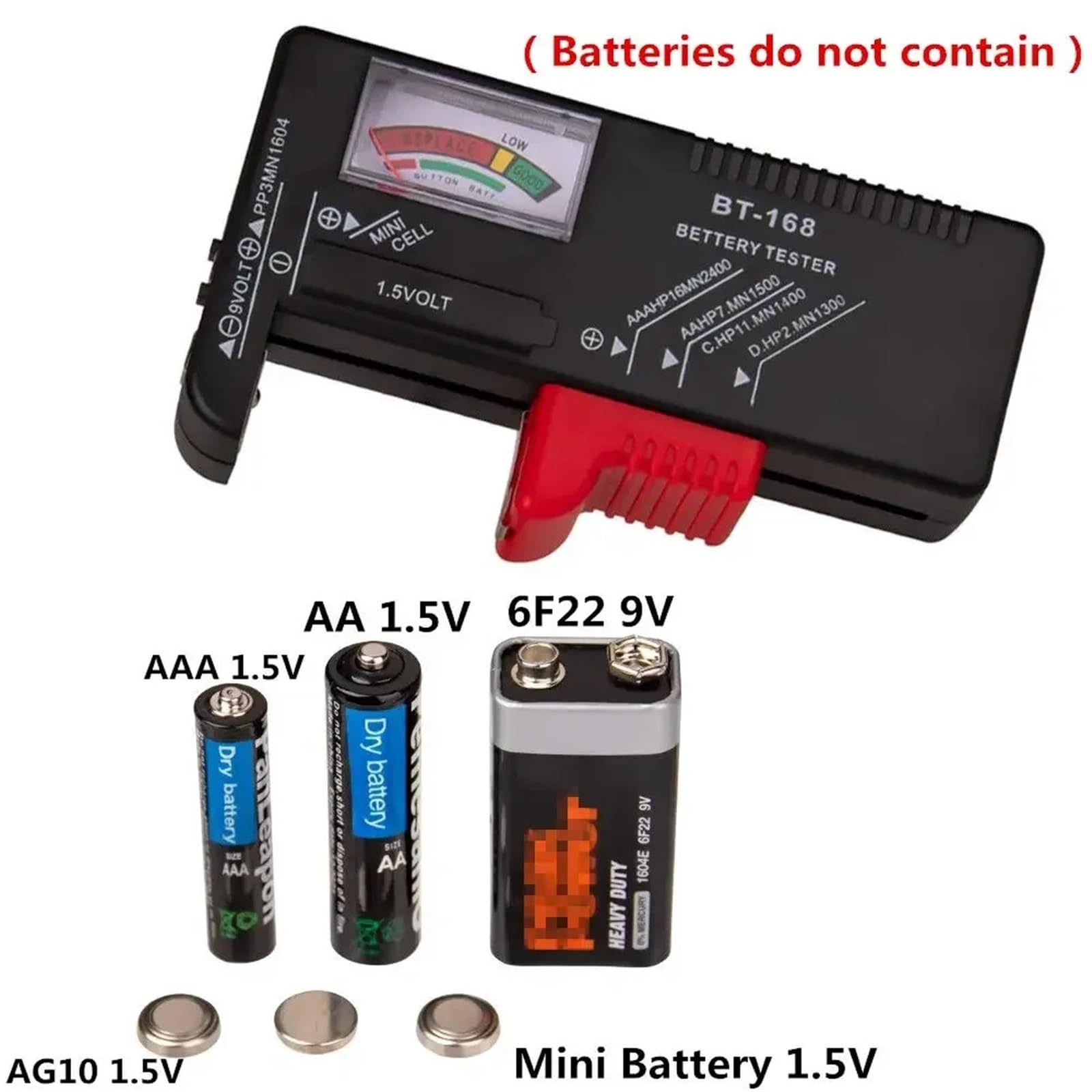 10 Stück BT168 Digitaler Batterietester for Testen von 1,5 V, 3 V, 9 V, 18650 Batterien, hochpräzises digitales Batteriemessgerät