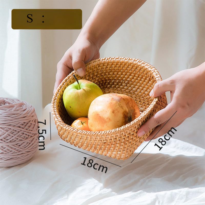 Amazon.co.jp: （2 個）藤編みかご バスケット ラタン フルーツトレー