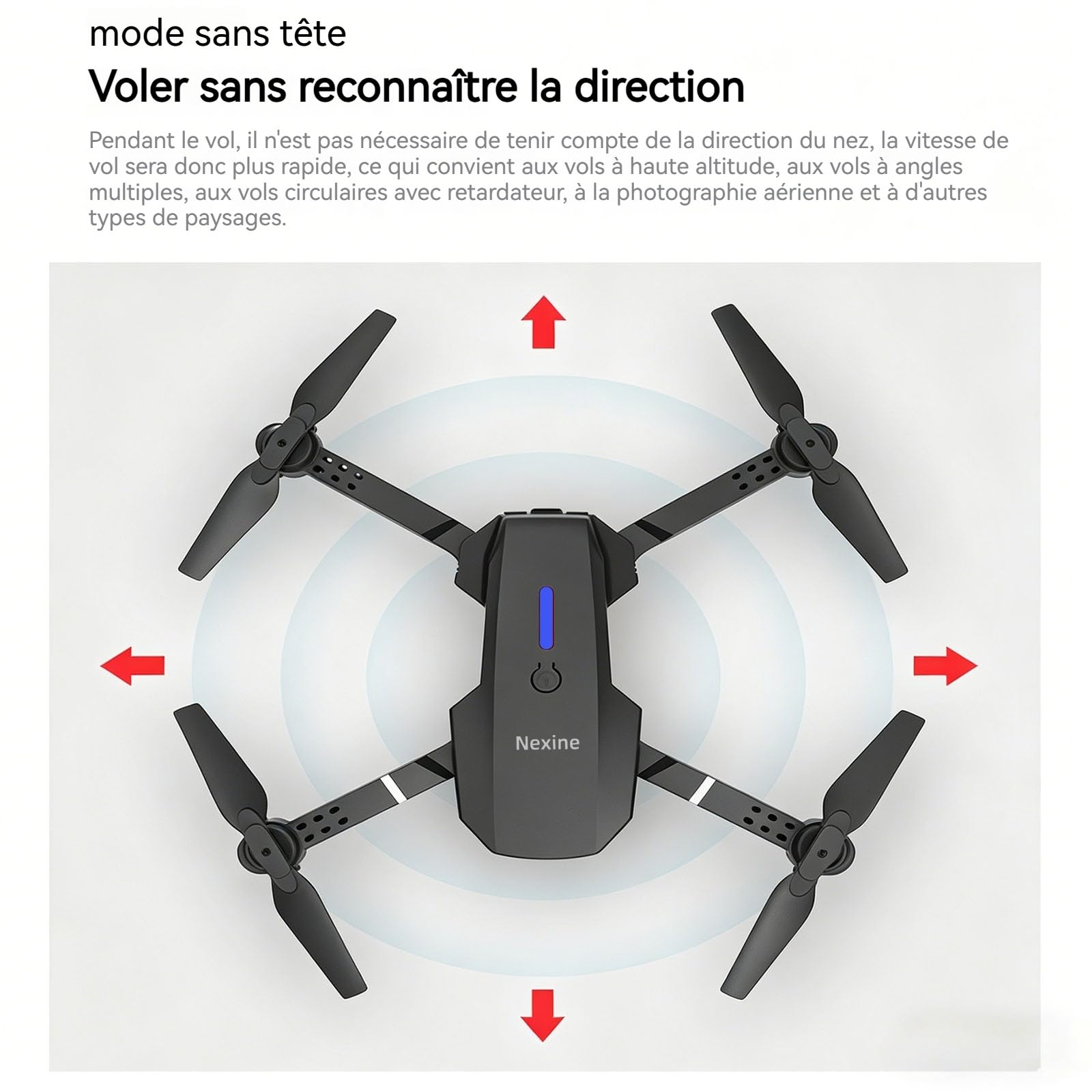 Drone Camera 4k aérienne e525pro 3 batteries télécomman avec double caméra hd quadrirotor photographique et vidéo
