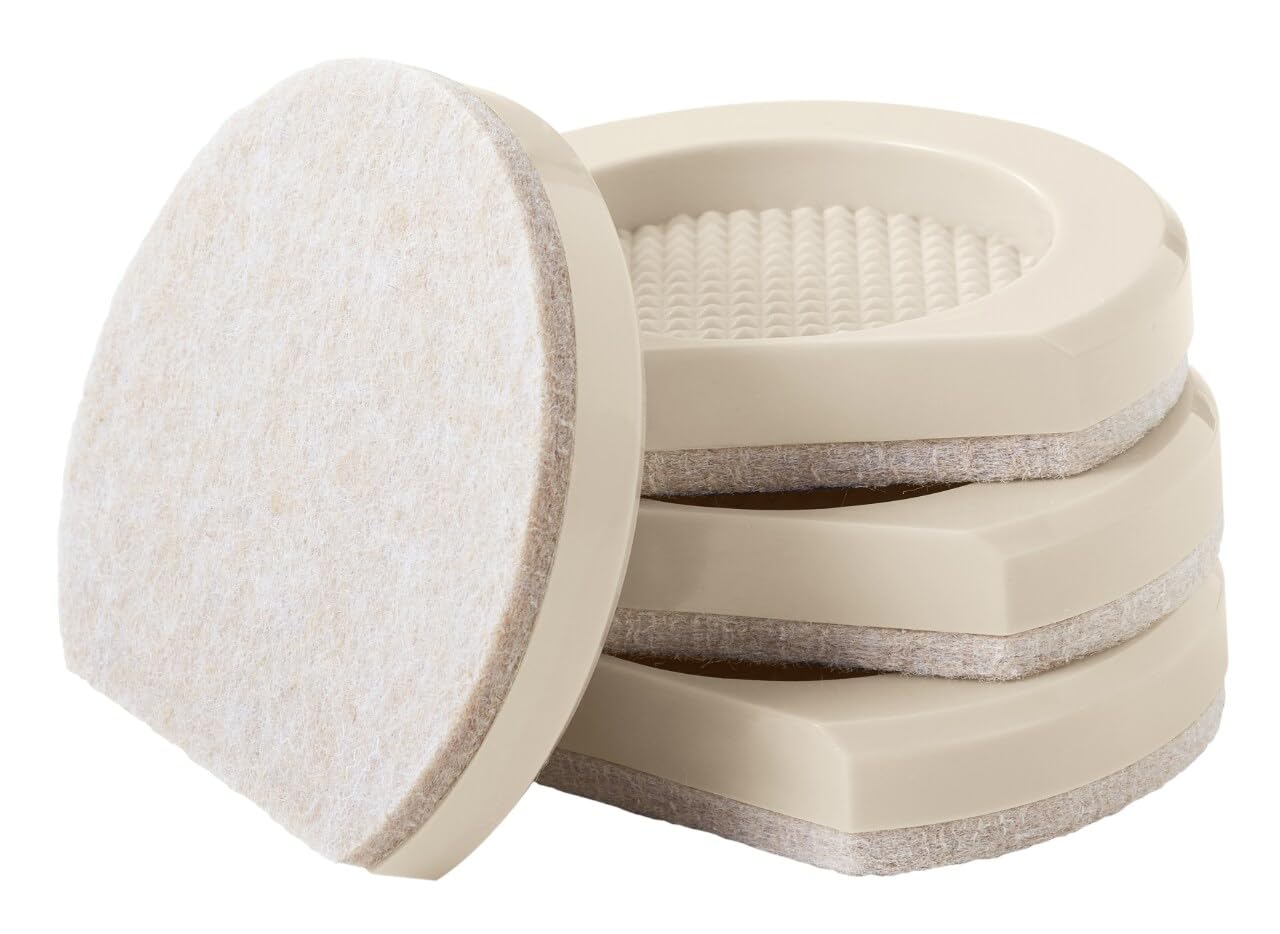Scotch, Almohadillas Adhesivas de Fieltro SP667-NA, Color Beige, Protectores de Patas de Silla para Suelos de Madera Dura, 1.25 Pulgadas, 4, 6 Paquetes, 24 en Total