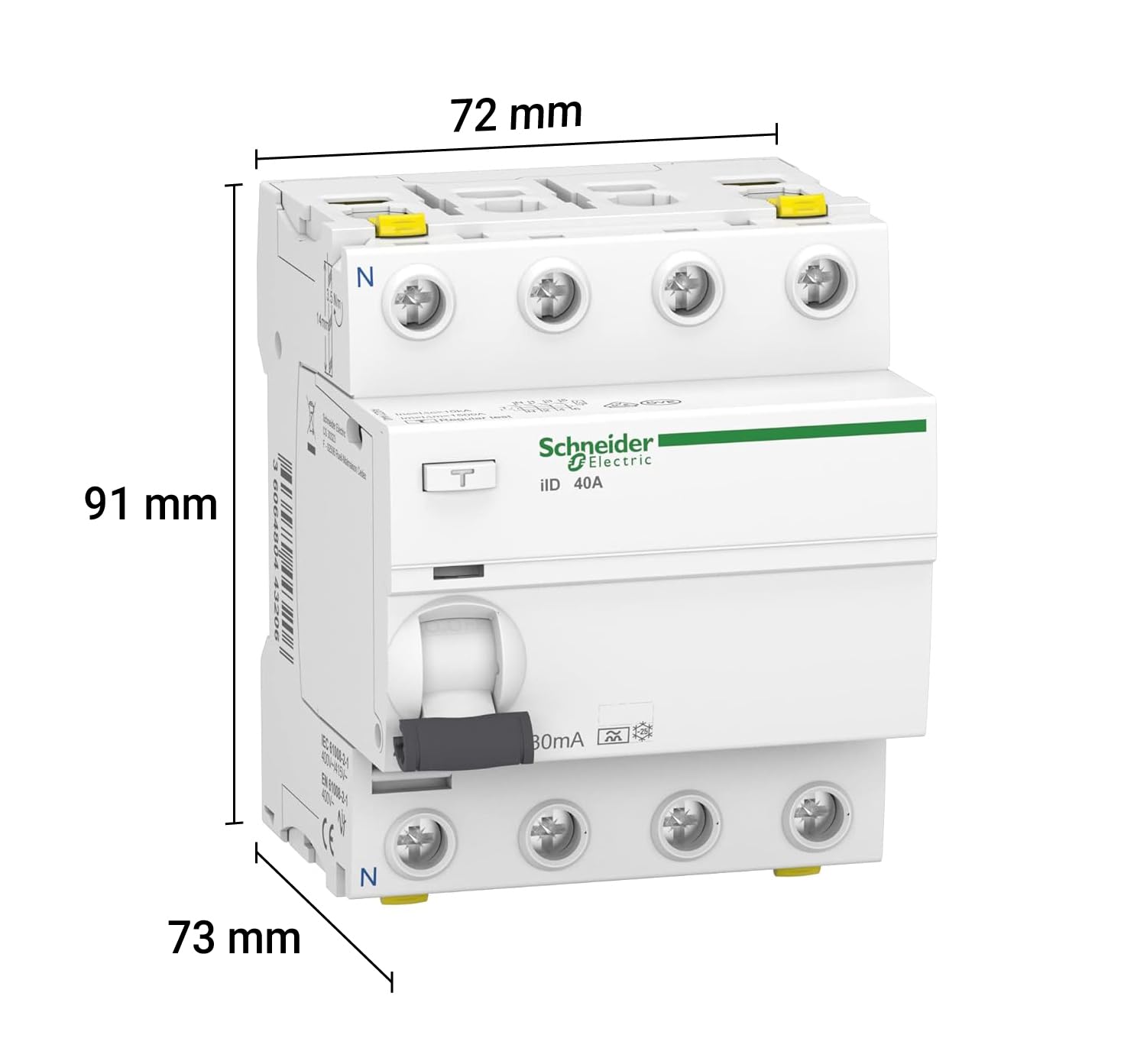 Schneider Electric FI-Schutzschalter Acti9 iID, 4-polig, A9Z21440