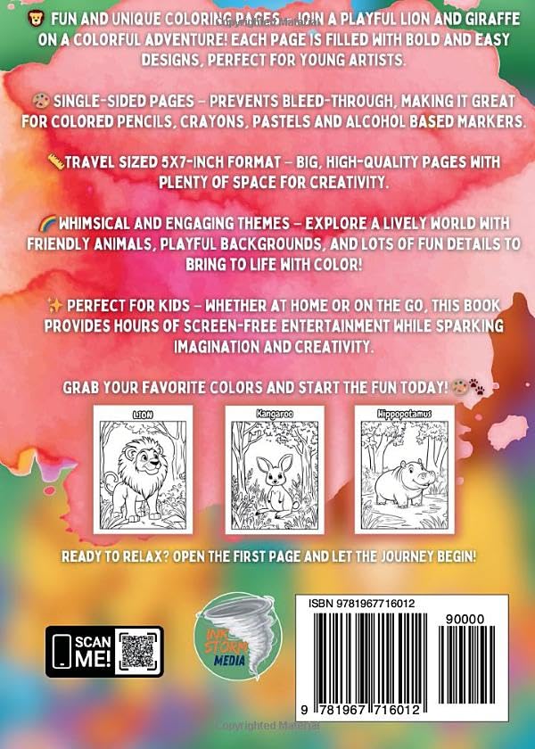 Mini Animal Adventures: A Coloring Book for Kids: Travel-Sized Edition with Cute Animals for Toddlers, Preschoolers & Kids Ages 2–10 and Animal Lovers of any age (Mini Coloring Books) image 3