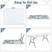 Vista 5 de Nightcore - Mesa plegable de 6 pies, para interiores y exteriores, portátil, para picnic, fiesta, comedor, mesa de campamento con esquinas