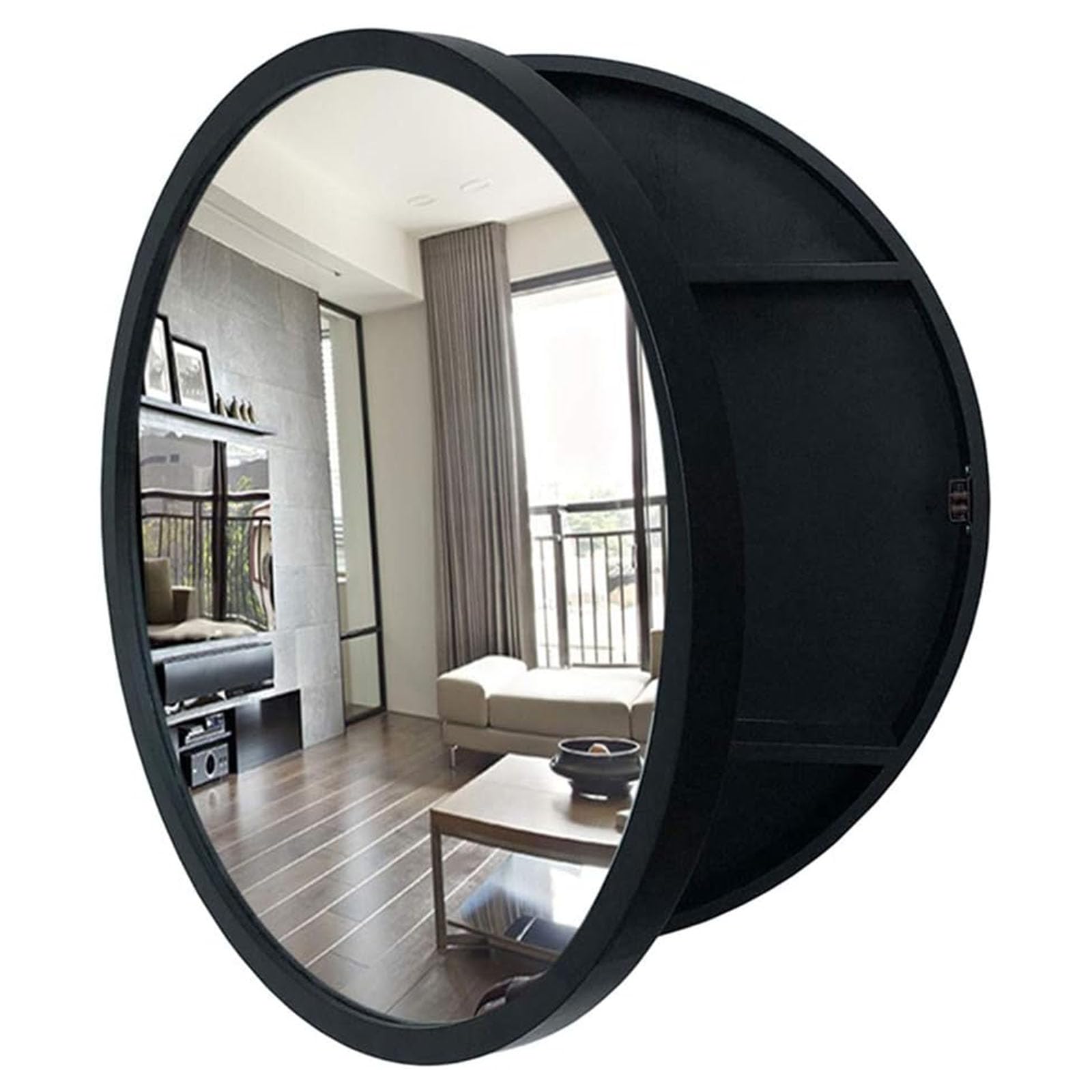 FGXHHS Solid Wood Bathroom Cabinet with Sliding Mirror, Large Wall Storage Vanity, Round Medicine Stylish Furniture nizer