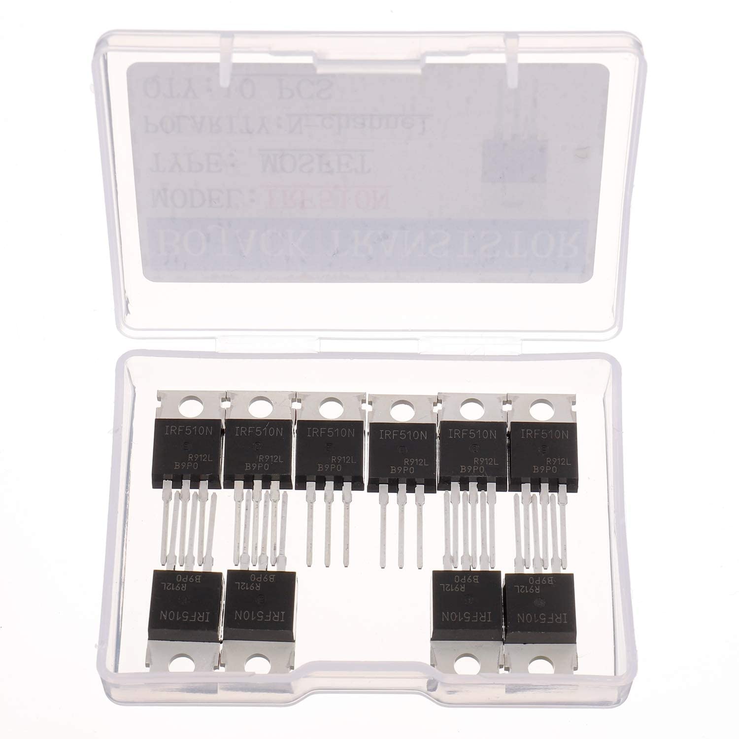 10 Pezzi IRF510 Transistor Di Potenza MOSFET A Canale N TO220 100V