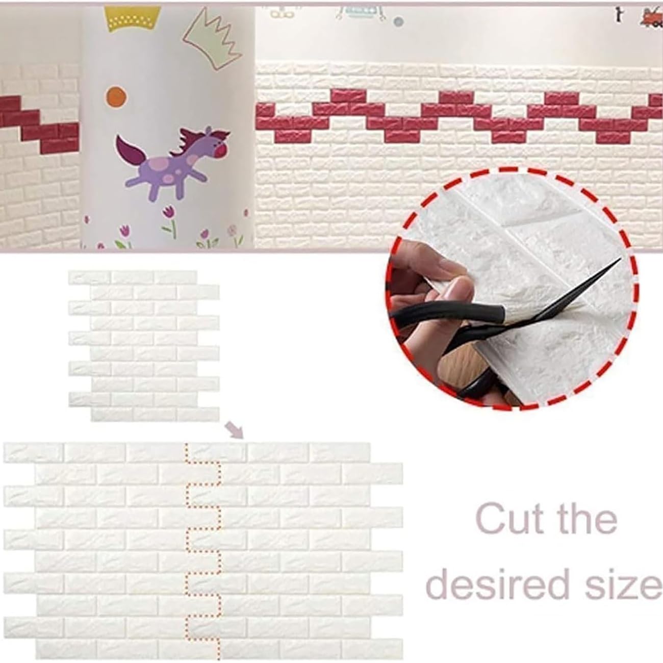 Pannelli da parete 3D autoadesivi, rivestimento murale in schiuma sintetica, anti-collisione, 40 pezzi per decorazione domestica