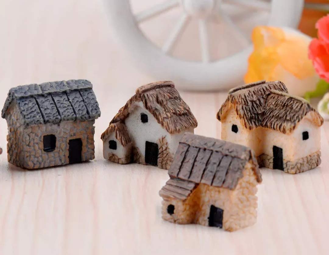 Bloom Bagicha Miniature House -Set of 4 for Fairy Garden, Tray Gardening, Landscaping, Terrariums and Craft Model Work (B0811YD96F) Amazon Price History, Amazon Price Tracker
