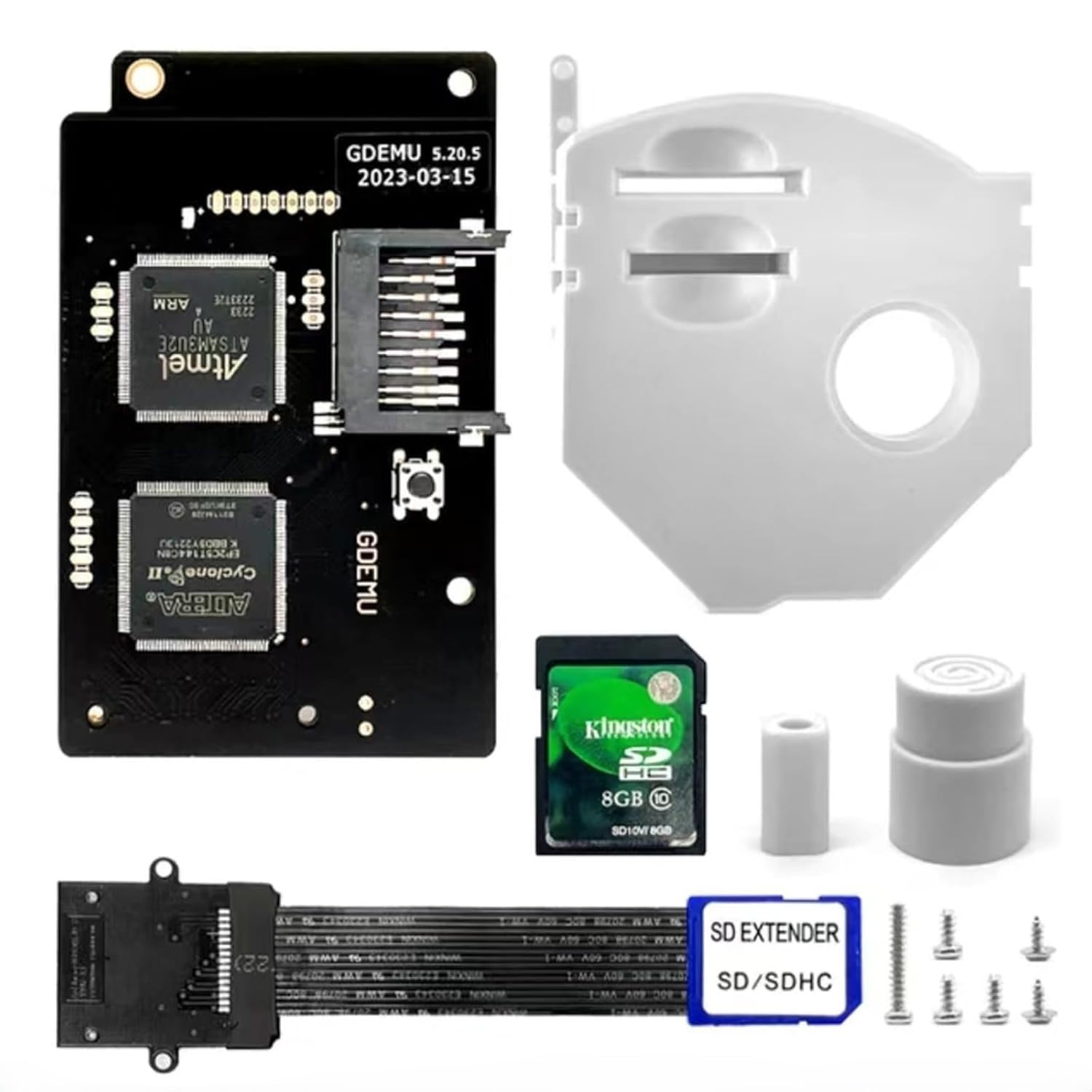 GDEMU V5.20.5 Lecteur optique émulation avec extension de carte SD et kit de carte SD 8 Go pour console Dreamcast VA1 – Blanc