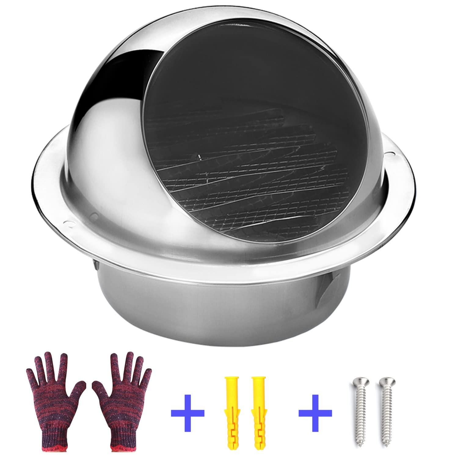 Cubierta de ventilación para secadora, cubierta de rejilla inclinada para salida de calentador de agua, tapa de lluvia para tubería de techo, tapa de chimenea - campana de ventilación