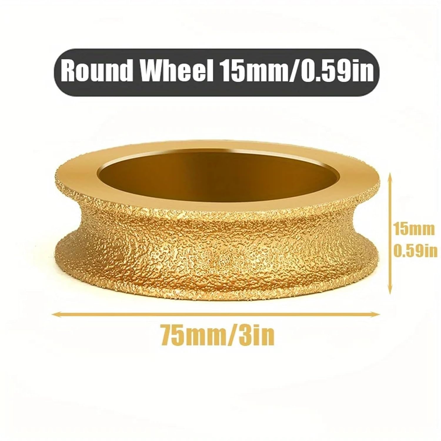 1pcs Dry Vacuum Brazed Diamond Round Polishing Wheel 20mm Bore Dia Ceramic Edging Wheel(15mm)