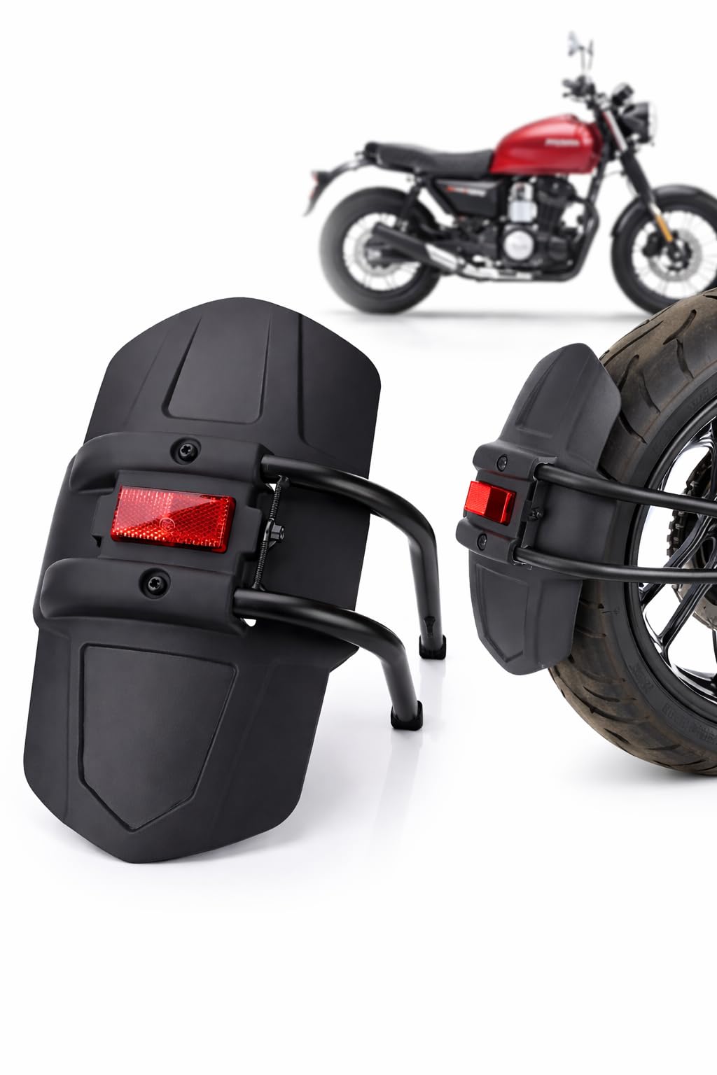 0TO6 Premium Rear Reflector Tyre Hugger & Mudguard – Universal Motorcycle Mudguard with Reflector, Splash & Mud Protection, Easy Install Motorcycle Fender Accessory