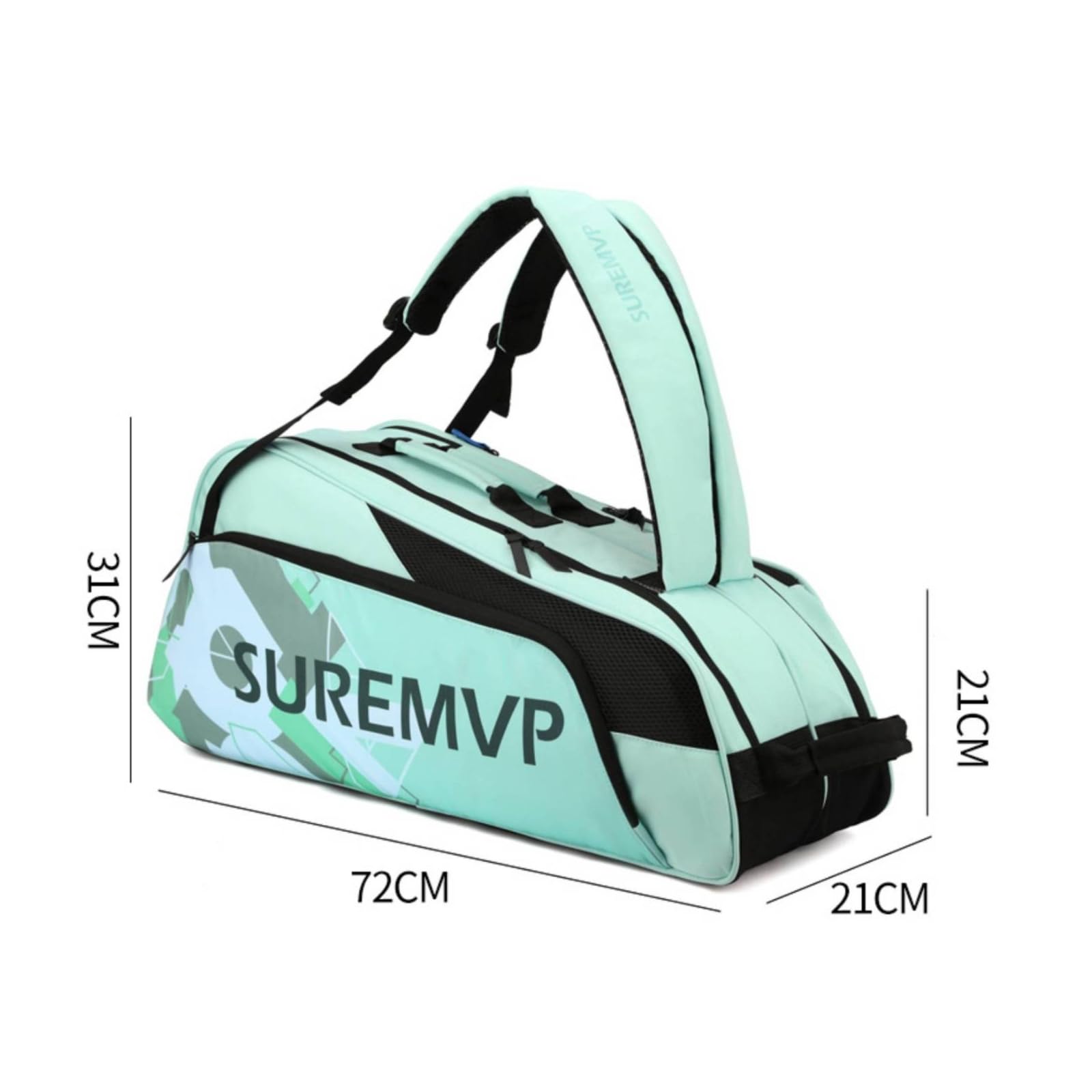 LOVIVER Portaequipos Deportivo Bolso Racket Mochila Maletín Mochila Convertible con Cremallera de Apertura Amplia y Bolsillo Frontal de Acceso Rápido Adecuado, Array, D-10 Blanco