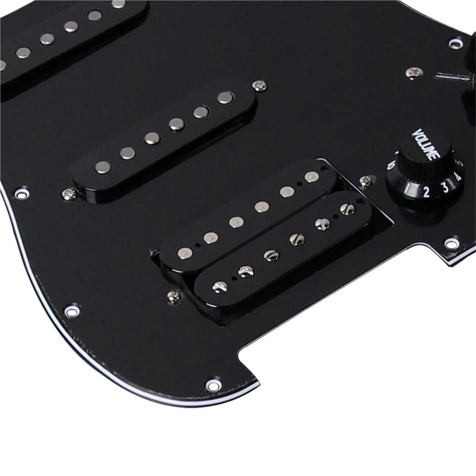 Alnico 5 Loaded wstępnie okablowana maskownica z naprzemiennymi przetwornikami SSH ST Części do gitary elektrycznej Zestaw Przetworników Pickguard(Black)