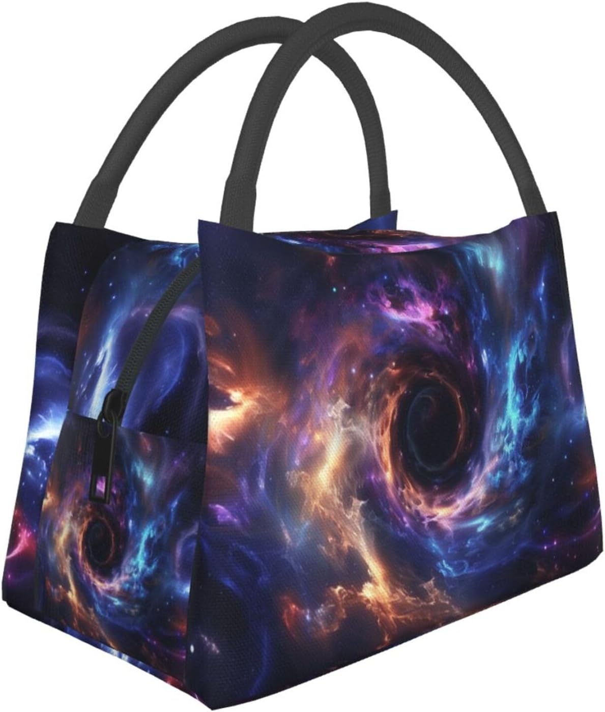 Fantasy Cosmic Galaxy Reusable Lunch Box, Space Lunchbox for Boys Girls, Insulated Lunchbag, 11in*6.3in*6.7in, Gifts Makeup Bag, Portable Handbag for School Picnic Work Travel Beach or Hiking