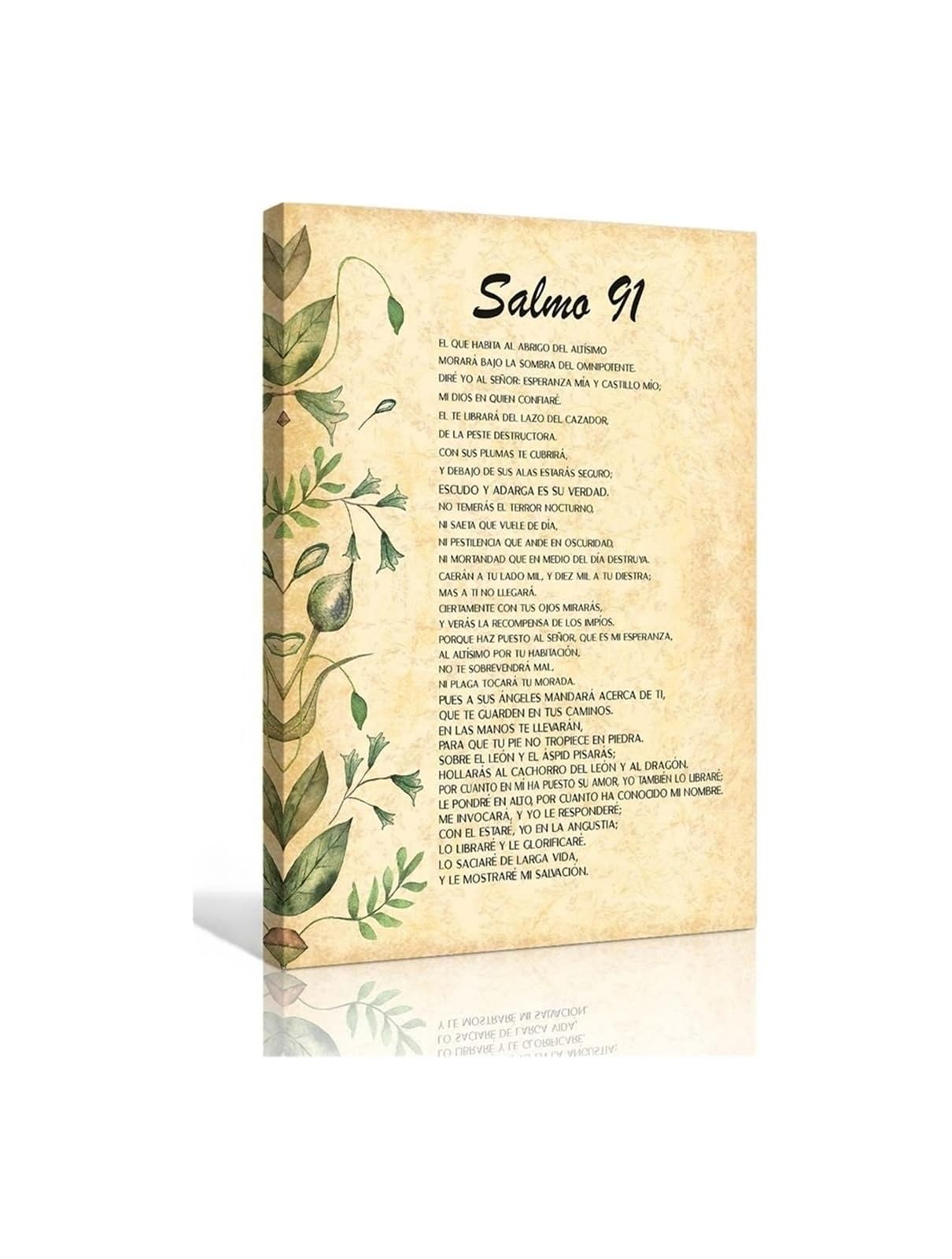 ZDVHOMCB Salmo 91 Psalm 91 Spanish Bible Verse Wall-Art Catholic Scripture Print Christian Decor for Kitchen Bathroom Hallway Bedroom