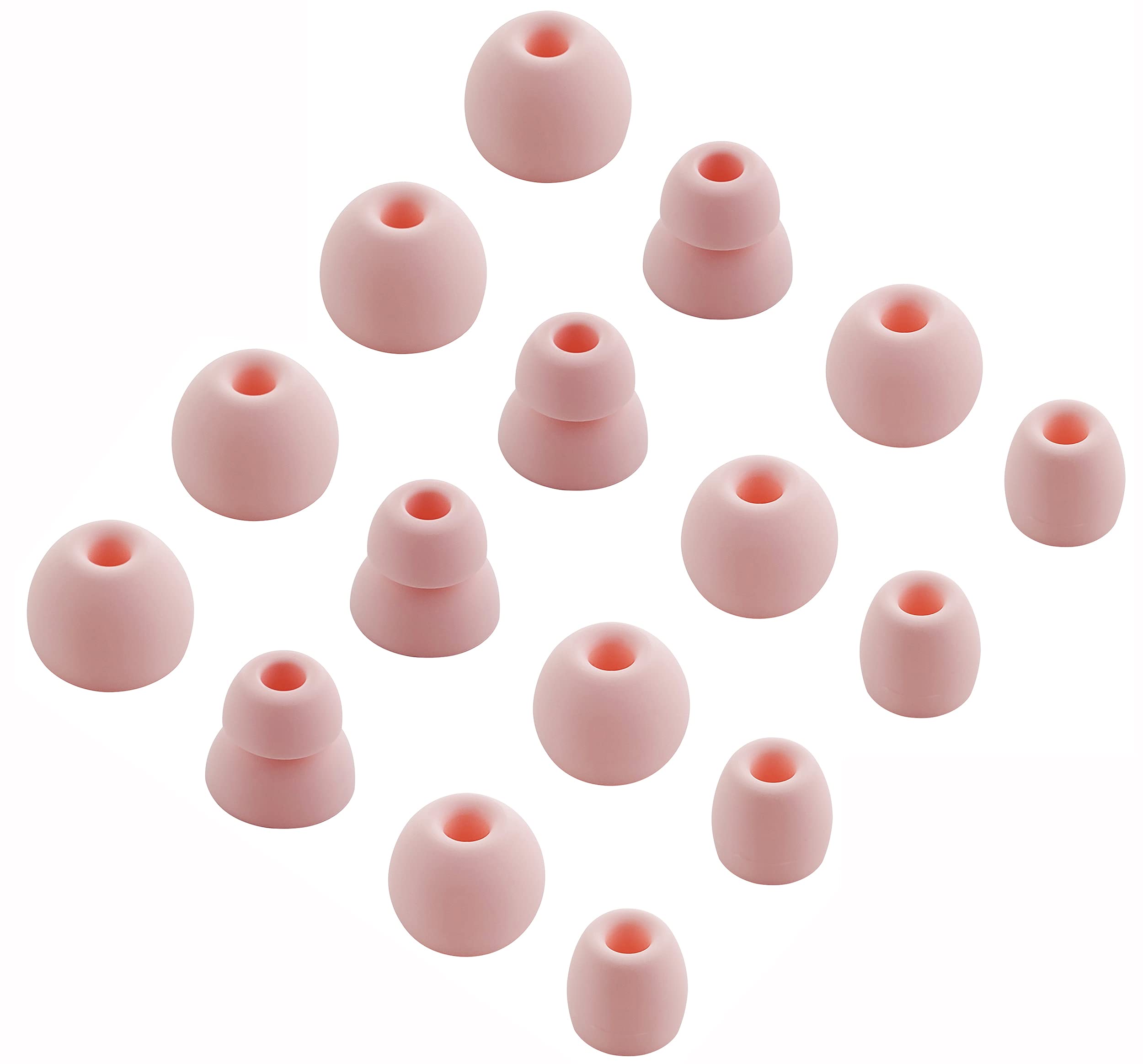 ALXCD Ear Tips Compatible with Beats Powerbeats Pro Headphone, 8 Pairs S/M/L/D 4 Sizes Soft Silicone Earbud Tips Replacement Eartips, Compatible with Powerbeats Pro, 8 Pairs Cloud Pink