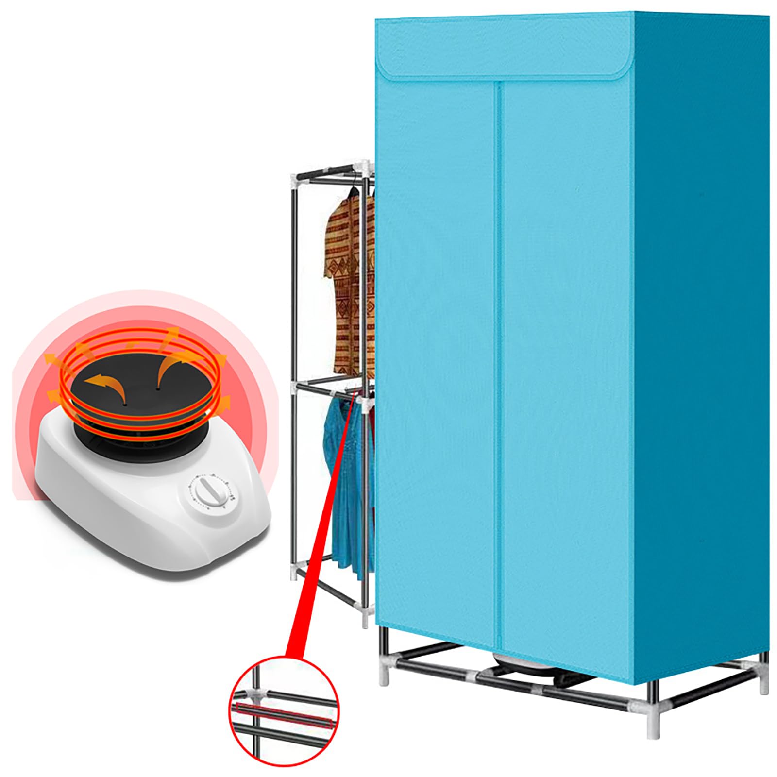 Suszarka do bielizny, przenośna suszarka elektryczna, kompaktowa przenośna suszarka, minisuszarka do szafek, składana, oszczędność miejsca (wtyczka 1000 W-EU)