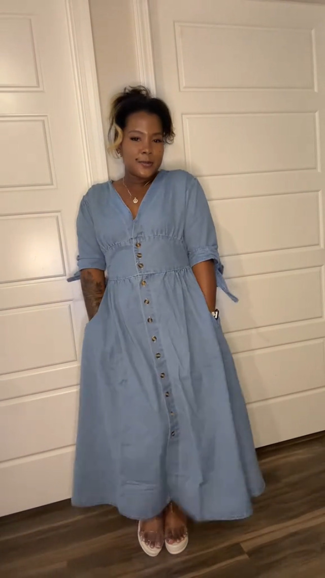 utcoco Womens Casual Button Down Maxi Denim Dress V-Neck Tie Half Sleeve Long Denim Dresses for Women 2025 (Small, Blue) at Amazon Women's Clothing store utcoco Womens Casual Button Down Maxi Denim Dress V-Neck Tie Half Sleeve Long Denim Dresses for Women 2025 (Small, Blue) at Amazon Women's Clothing store