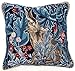 Signare Gobelin poszewka na poduszkę 18 x 18 cali 45 cm x 45 cm dekoracyjne poduszki na sofę z lwem i lasem autorstwa Williama Morris (zając, poduszka z wnętrzem)