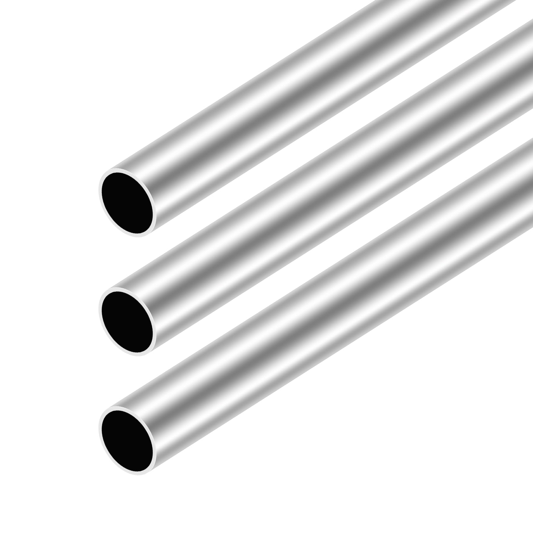 Imeistek Silver 6063 Aluminium Round Tubes,18Mm Od,16Mm Id,300Mm Length Seamless Straight Round Tubing For Industrial,Decorative,Architectural(3Pcs)