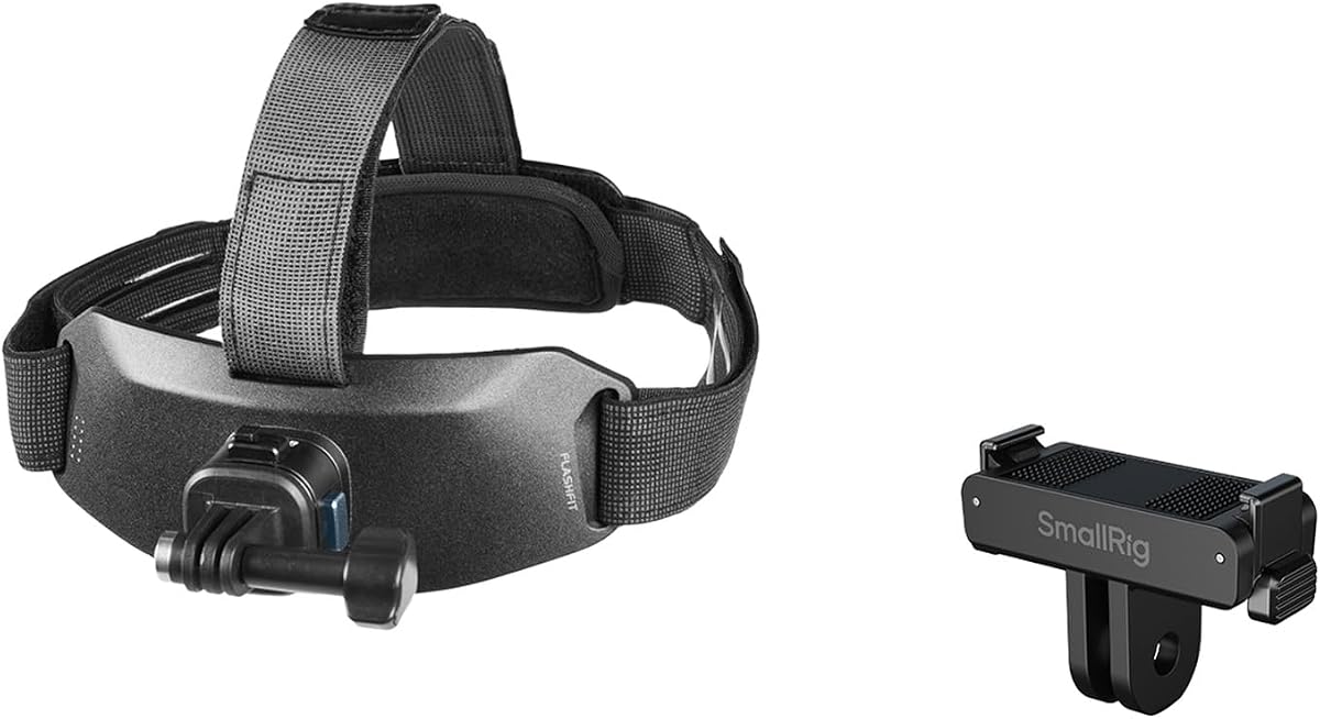 Head Strap Mount for DJI Osmo Action 6 / Nano, with Quick Release Interface & Safety Lock, 3-Segment/2-Segment Adjustable, High-Elasticity Strap Fits 50-65cm - 6304