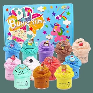 Butter Slime Kit - 12 Pack Super Clay Slime DIY Soft and Squishy, Scented Cloud Slime for Stress Relief & Sensory Fun - Non-Sticky Putty, Perfect for Party Favors and Creative Gifts for Adults & Teens