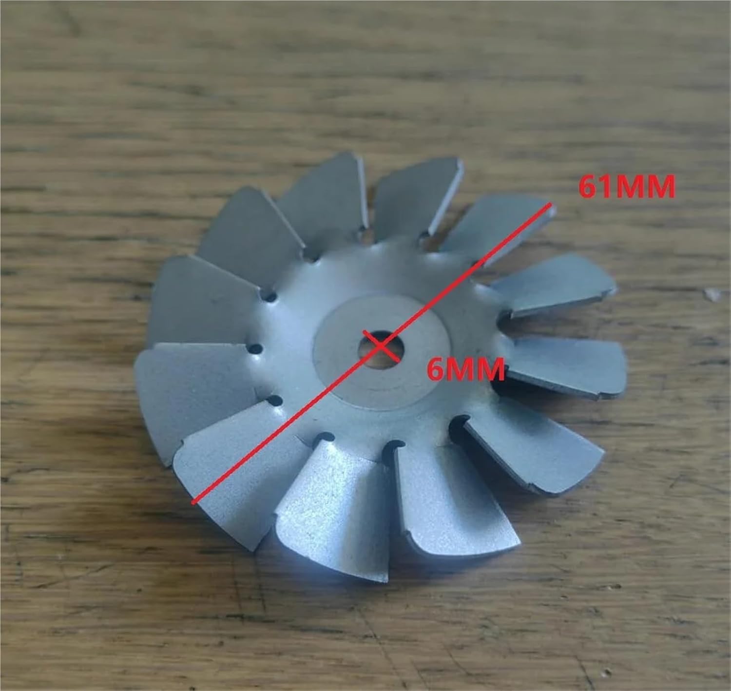 143mm Diameter Indutrial Vacuum Cleaner Parts Metal Motor Fan Blade Central 6mm diameter 61mm