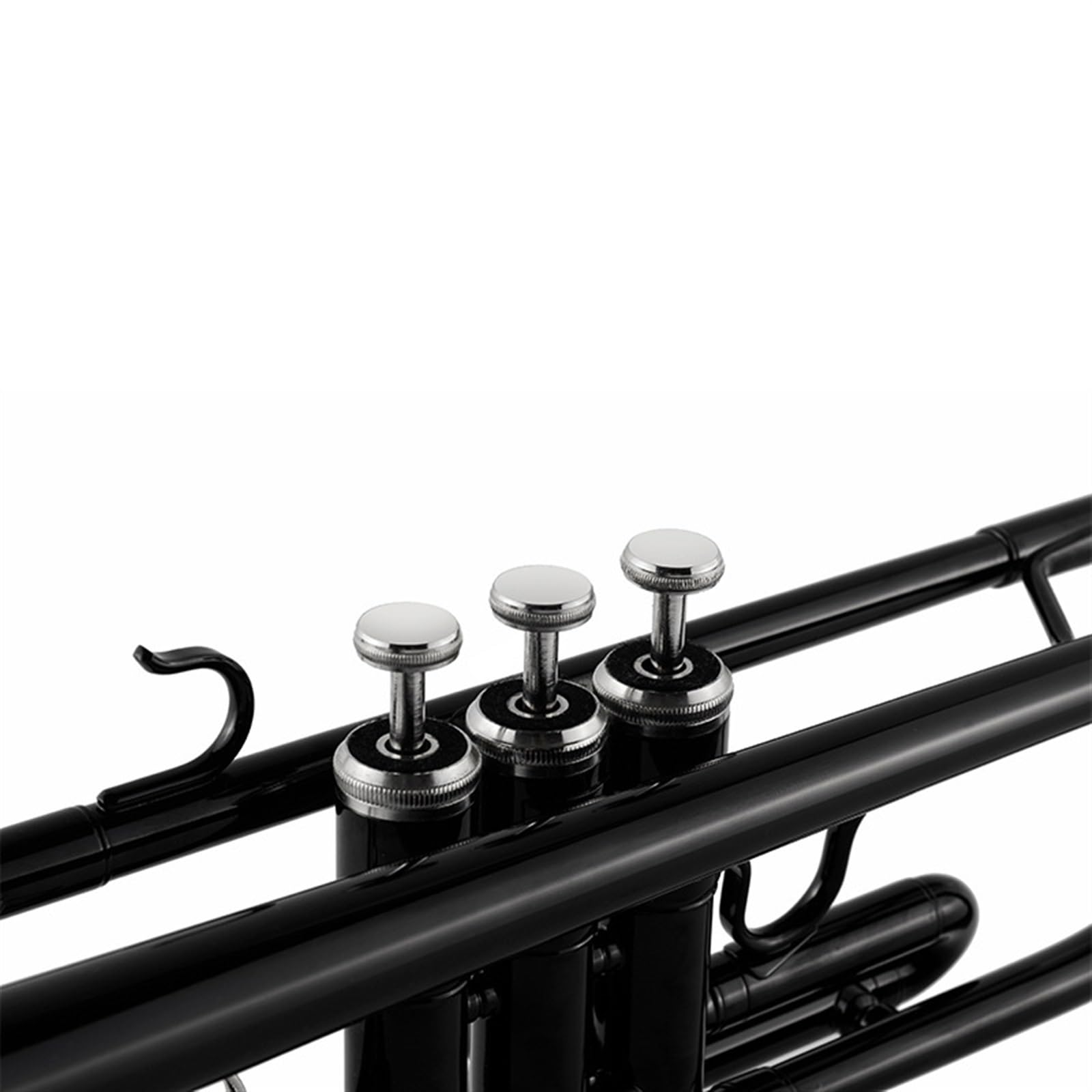 Trompeta profesional Instrumento Musical En Si Bemol, Trompeta Negra, Cuerpo De Tubo De Latón, Pistón De Cuproníquel