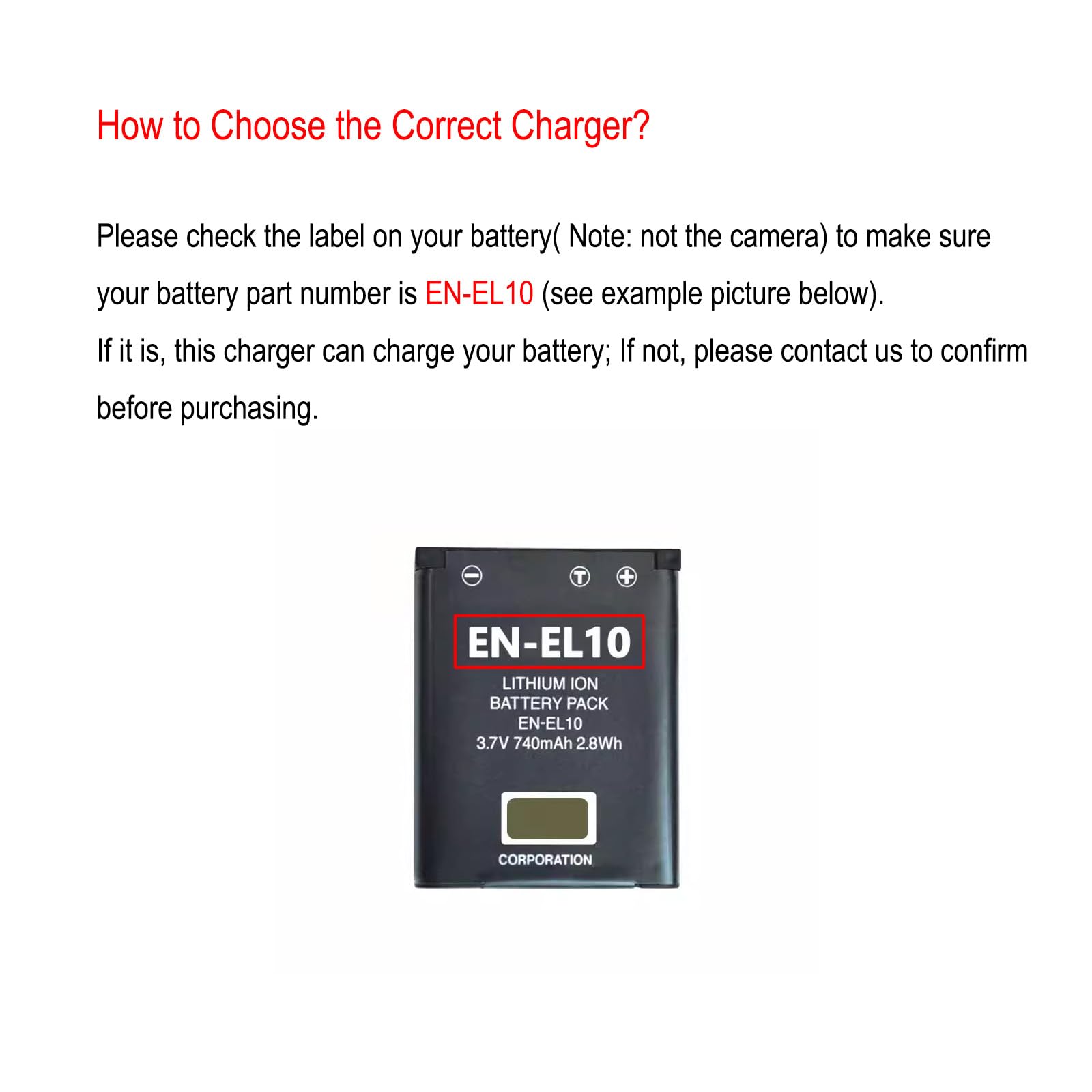 Rainy King EN-EL10 Battery Charger for Nikon Coolpix S200, S203, S210, S220, S230, S3000, S4000, S500, S510, S5100, S520, S570 and More, Replacement for Nikon MH-63 Charger