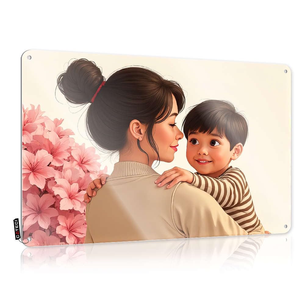 Cottagecore Decor Tinplate Sign Highland Room Metal Tin : Hanging Garage Decoration Wall | A Mother And Child Share Tender Moment.