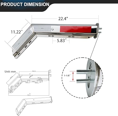 Miniatura 5 de Juego de soportes de suspensión de lodo con resorte en ángulo de 1-18 pulgadas, espaciamiento de pernos de 30.27 pulgadas de longitud, ajuste con