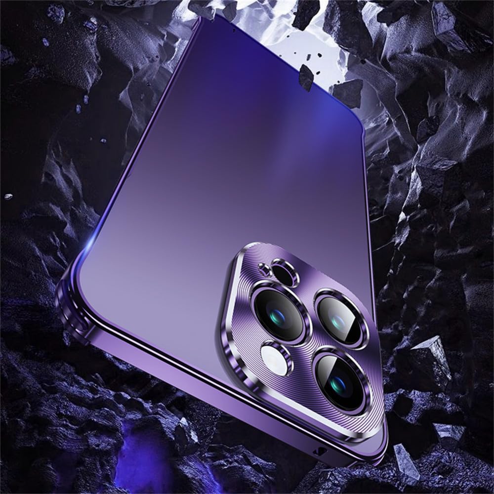 Amazon.co.jp: メタルフレームアルミニウムレンズ保護電話ケースFor