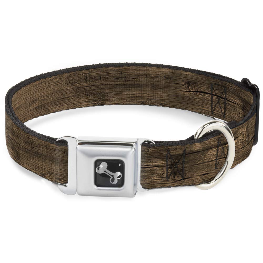 Collier de chien réglable marron Buckle Down avec boucle os horizontale M