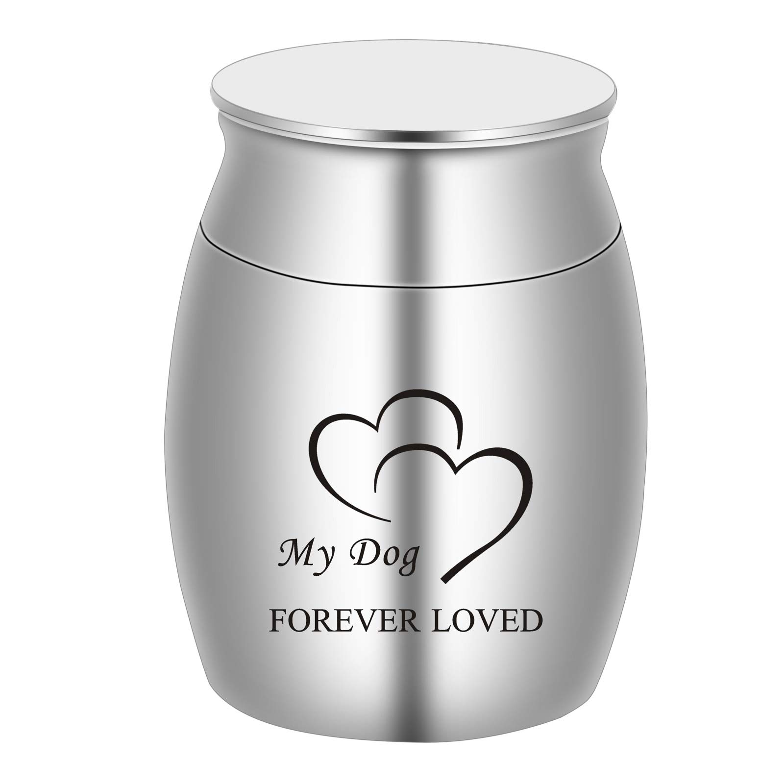 BGAFLOVE Small Cremation Keepsake Urns for Human Ashes Mini Cremation Urn Small Funeral Urns for Ashes Stainless Steel Cremation Funeral Urn-My Dog Forever Loved