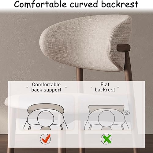 Miniatura 4 de YVYKFZD Juego de sillas de comedor, sillas de cocina de madera maciza, silla de comedor tapizada con respaldo curvo, silla de sala de estar sin