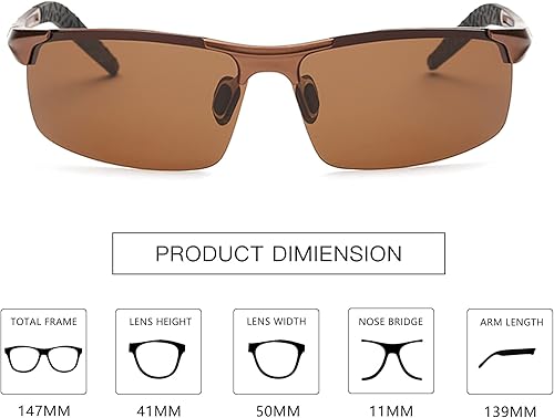 Miniatura 3 de MOORAY - Lentes de sol polarizados para hombre, protección frente a radiación UV, lentes de sol de moda para hombre, para pesca