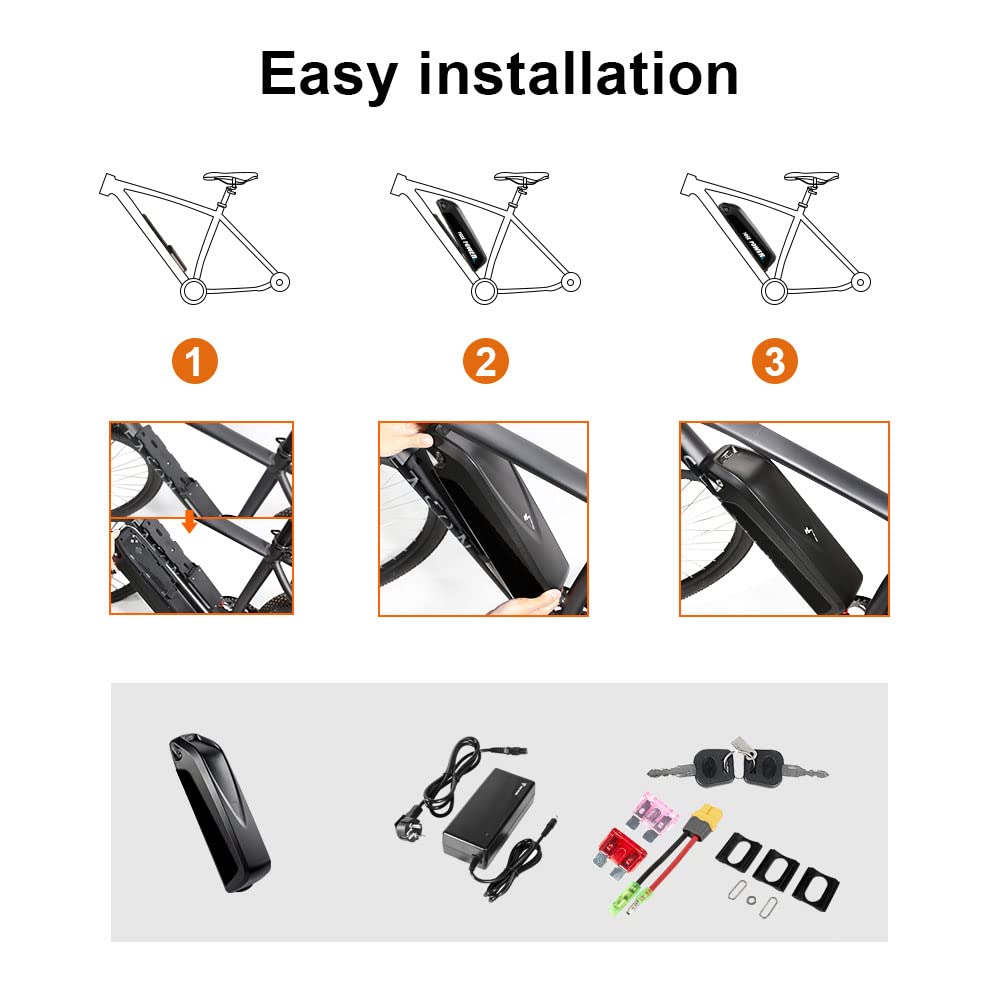SEASON Hailong Batterie de vélo électrique 36V 13Ah 14.5Ah 15.6Ah 18Ah, Lithium-ION Batterie pour Moteur 250W 500W 750W pour Ebikes Mifa Prophete tianneng, 4 Broches/5 Broches