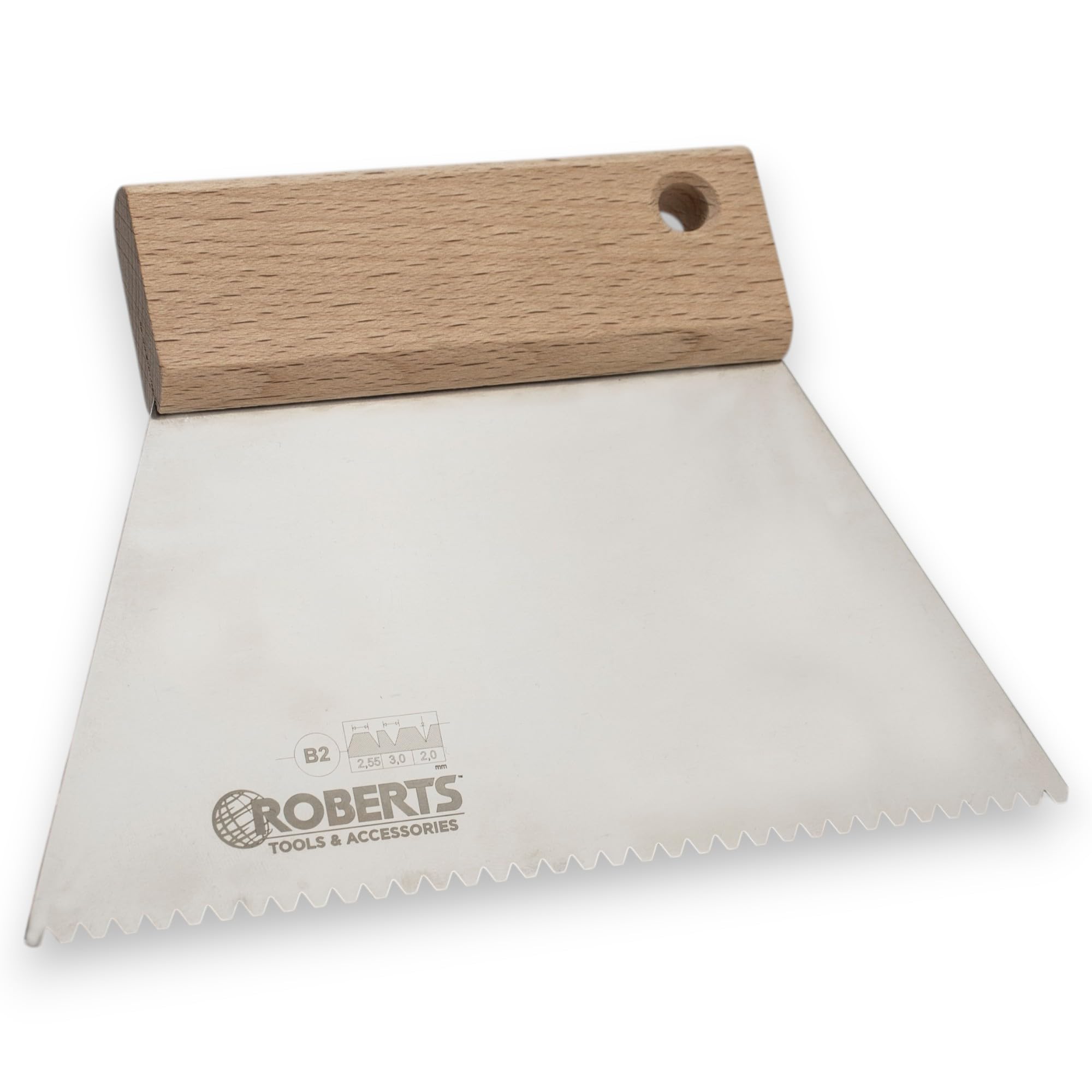 Project DIY® V-Notch Wood Flooring Adhesive Trowel – B2 – for Wood Glue Application – Compatible with Bona, Osmo, Kahrs, Junckers, Rewmar, Sika, Lecol (B2 Adhesive Spreader (18cm Wide)