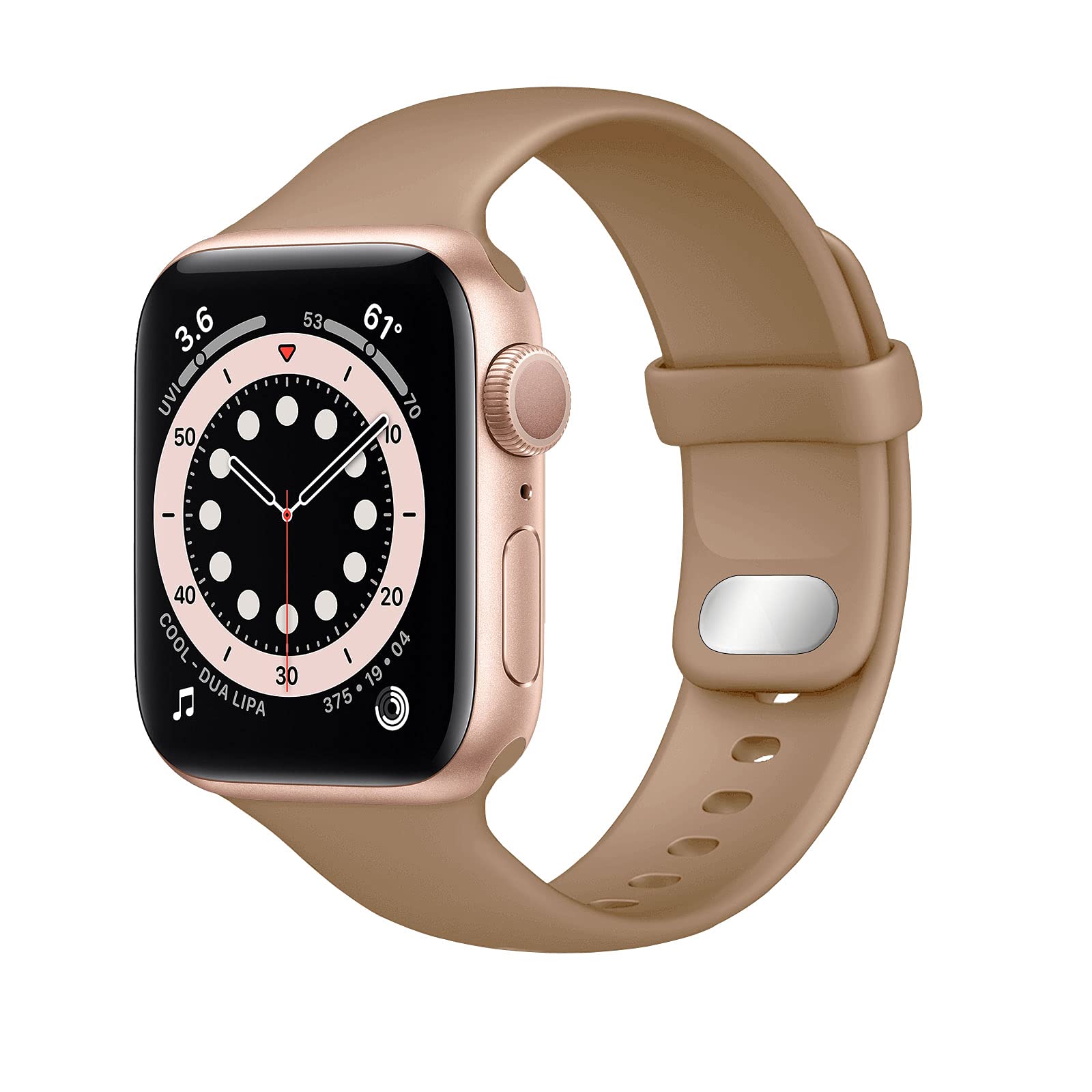 LobnhotCompatible for Apple Watch Band 38mm 40mm 41mm 42mm 44mm 45mm, Soft Sport Silicone Replacement Strap Compatible with iWatch Series 7 SE 6 5 4 3 2 1 for Women Men