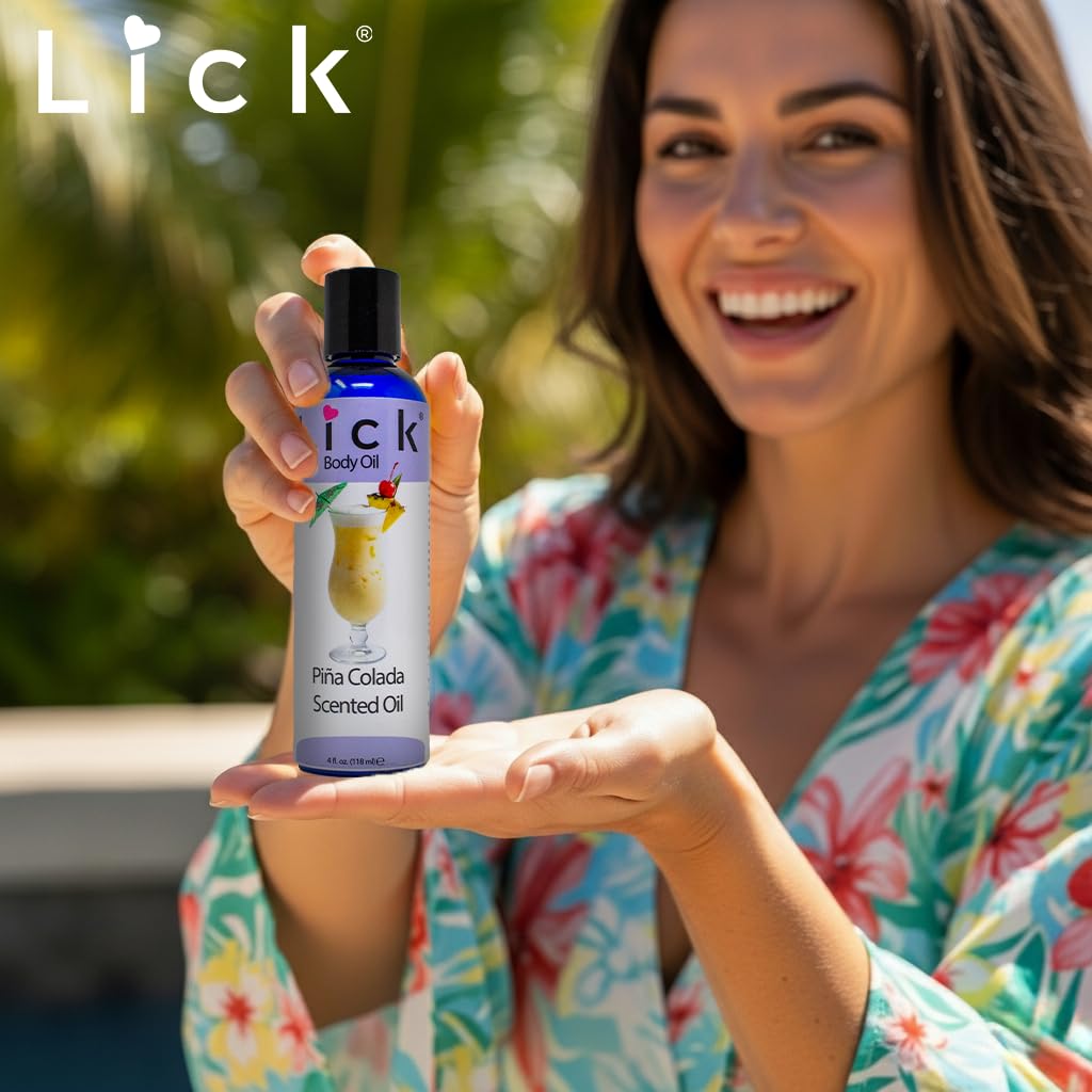 LICK Pina Colada Scented Body Oil - Luxurious Hydrating Oil for Radiant Skin, Enriched with Natural Castor, Almond, Jojoba Oils, Vitamin E. Ideal for Women, Daily Care 4 fl oz. - Image 3