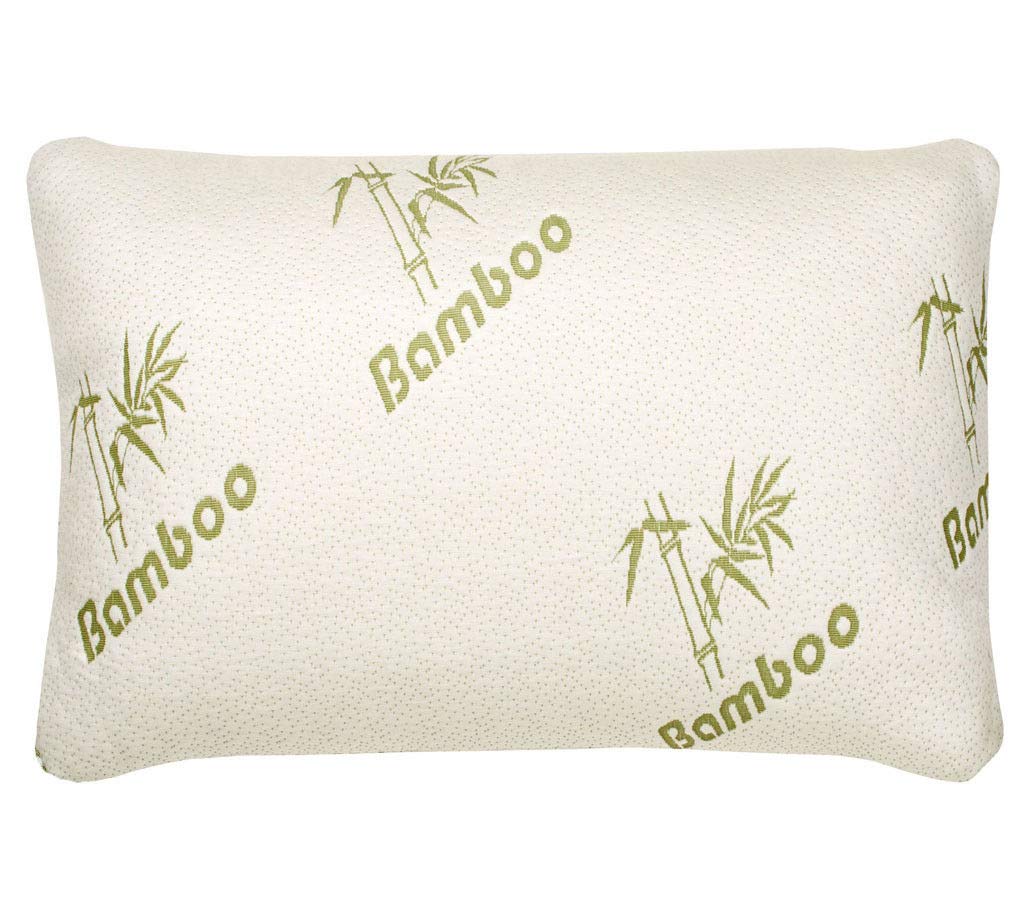Exquizit Home White Exquizit Home® Luxury Bamboo Memory Foam Pillow – Orthopaedic Shredded Memory Foam Bed Pillow With Firm Neck Support – Hypoallergenic Anti-Allergy Cooling Bamboo Cover – 60×40×13Cm (Pack Of 1)