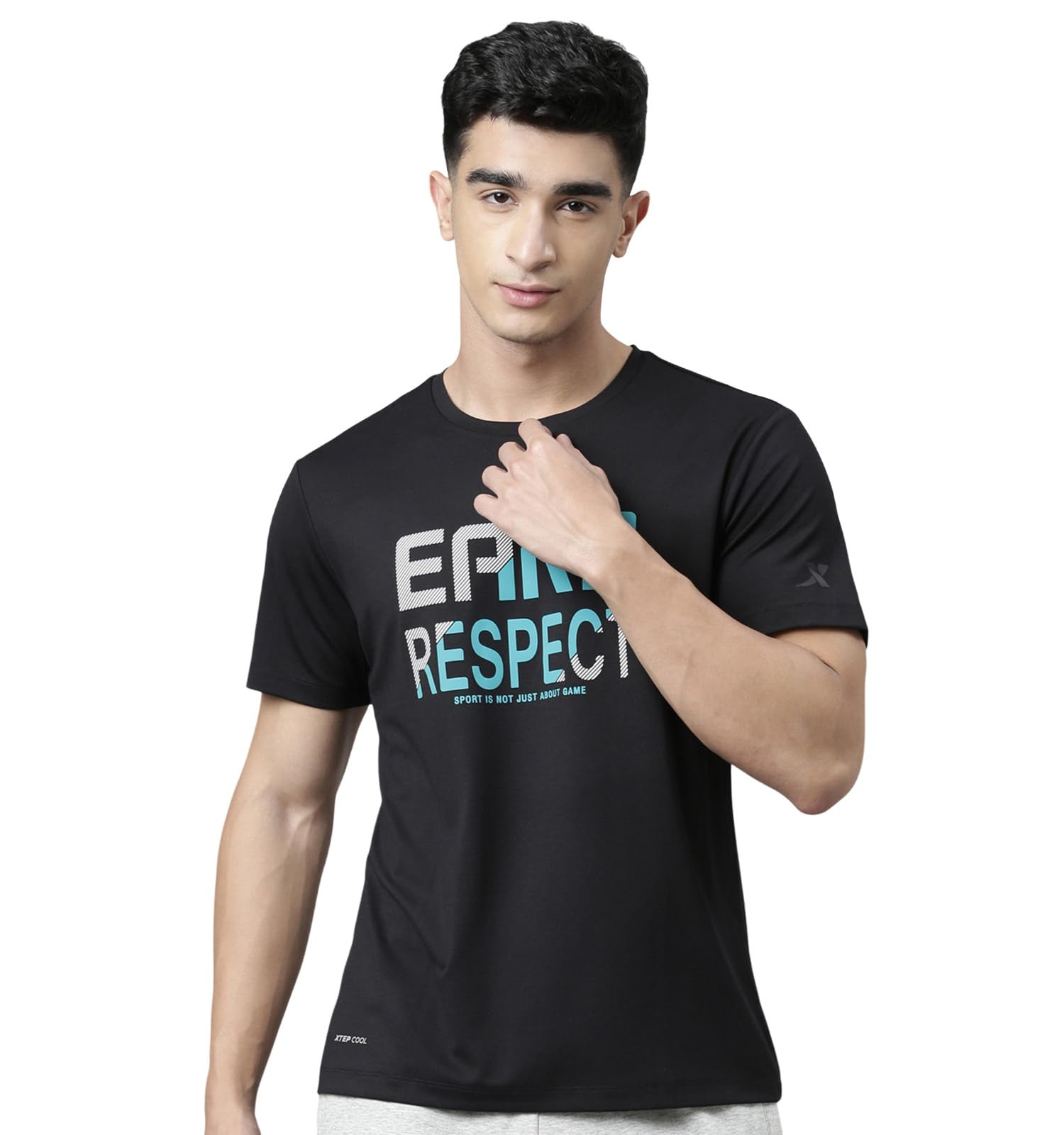xtep Sports T-Shirt for Men, Casual Gym T-Shirt with Polyester & Viscose Blend, Skin-Friendly and Elastic, Superior Comfort Running T- Shirt for Men-picture-20