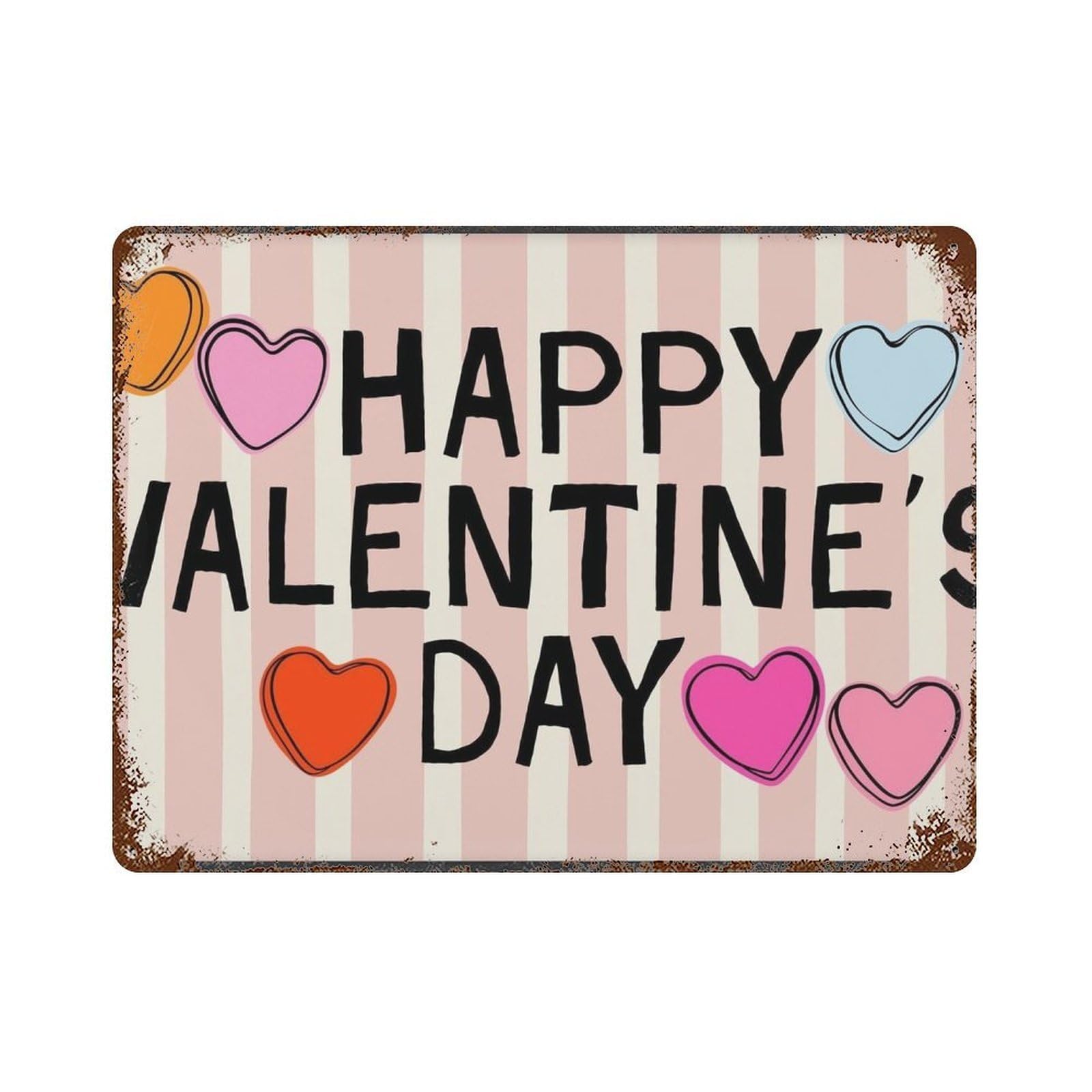 xiaoxiaoshen Happy Valentines Day Print Pink Wall Decor Art Metal Tin Poster Modern Home Decor Art Home Bar Shop Decorations Vintage Sign 30x40cm