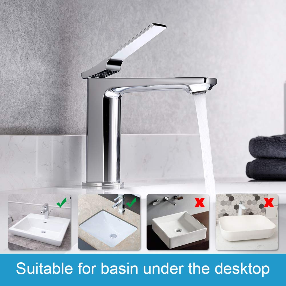 Mitigeur Lavabo Ibergrif Chromé - Robinet Salle De Bain Monocommande | Bec Réglable Et Installation Facile