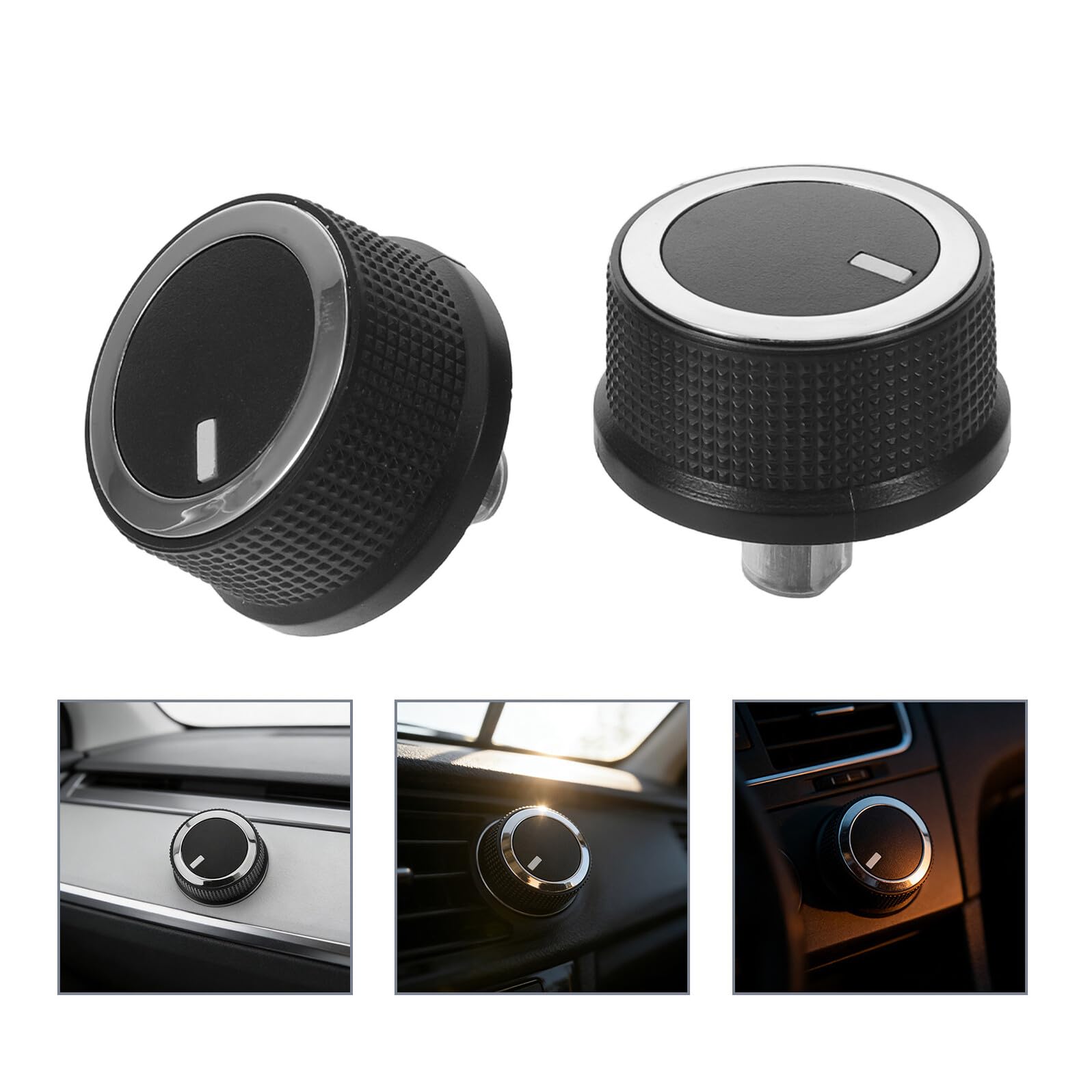 Toyvian 2 Pièces Bouton de Contrôle de Température Installation Directe 2008-2017 Réglage Rapide, Matériau Plastique et Aluminium Solide pour Climatisation Voiture